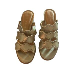 Jack Rogers Gold Wavy Strap Sandals